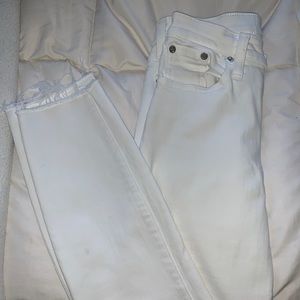Jcrew white jeans. High rise